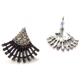 Silver Oxidized Earring Ethnic Imitation Jhumka Jhumki Jewelry Dangle Drop EA390